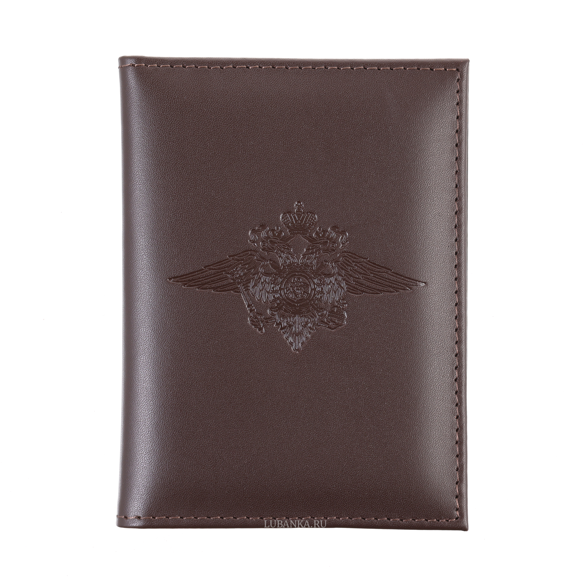 Обложка для автодокументов МВД с картхолдером коричневая
