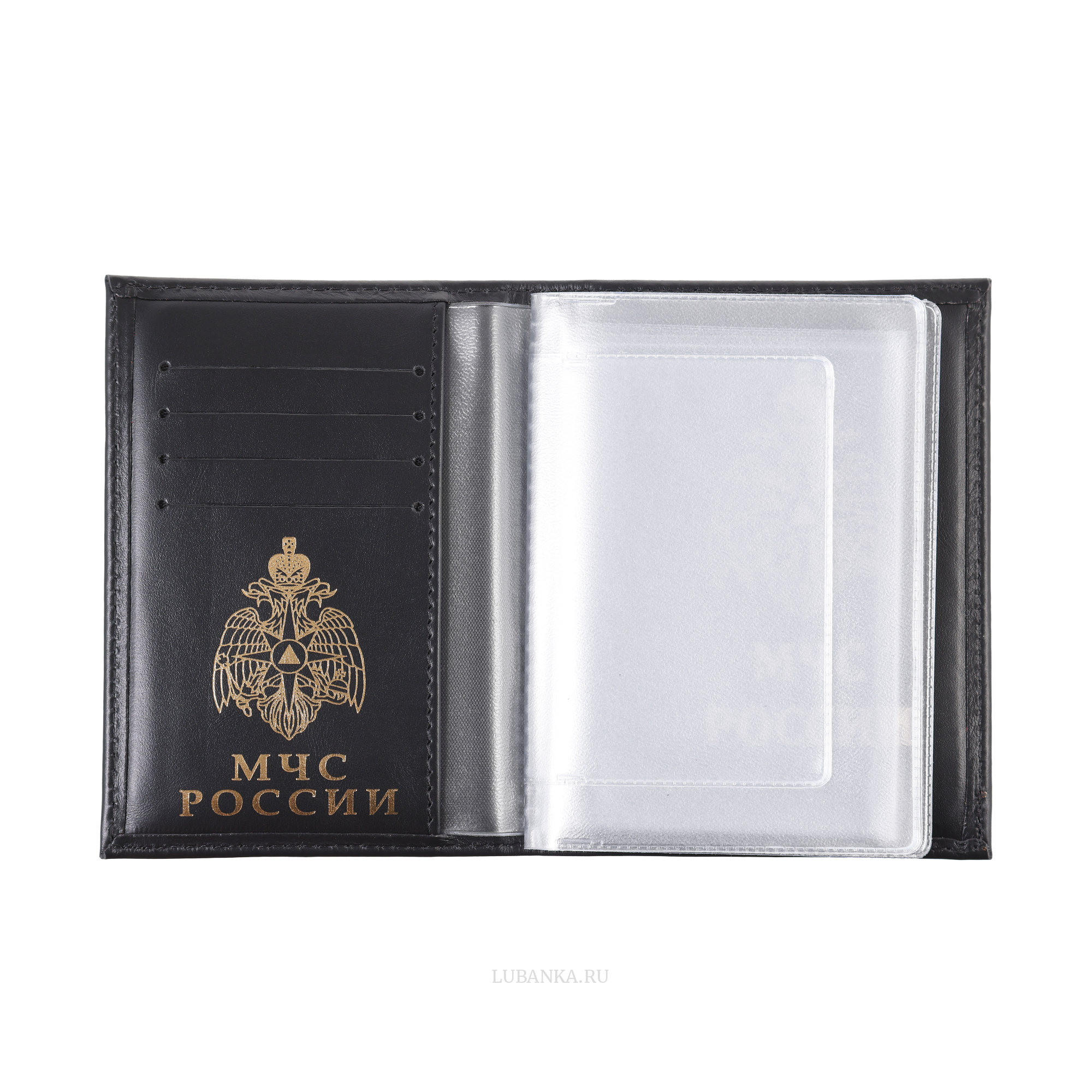 Обложка для автодокументов МЧС с картхолдером черная