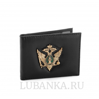 Обложка для удостоверения Министерство Юстиции с жетоном узкая пухлая черная