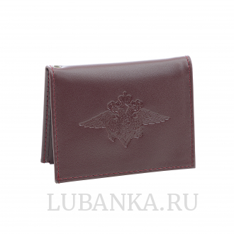 Обложка для удостоверения МВД бордовая