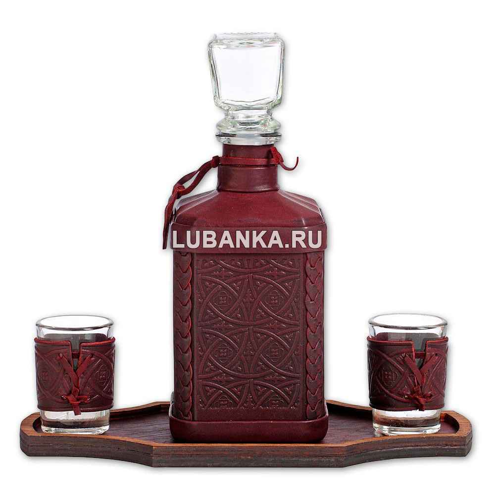 Набор для водки «Автомобильные войска» бордовый