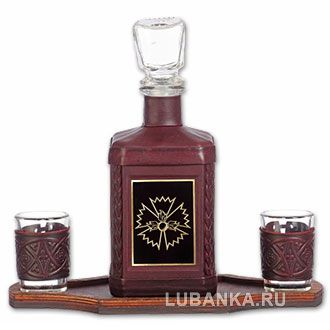 Набор для водки «ГРУ» бордовый