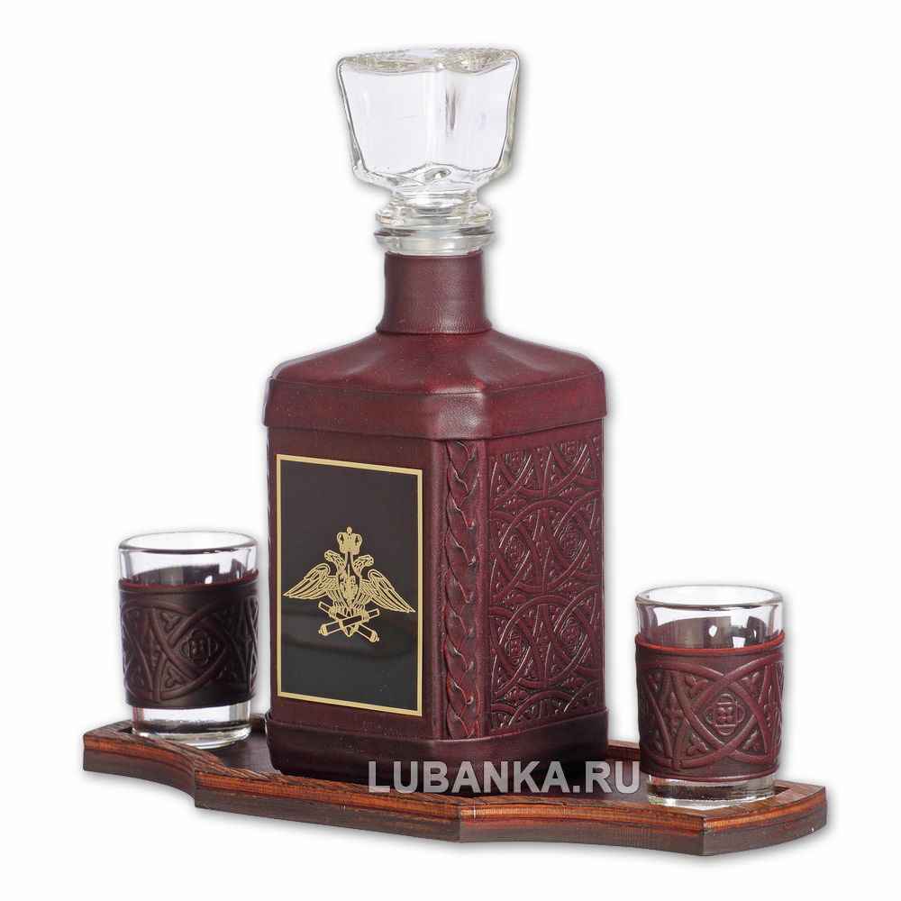 Набор для водки «Артиллерия» бордовый