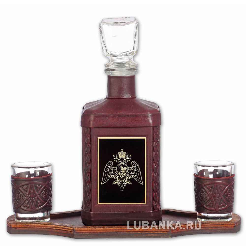 Набор для водки «Росгвардия» бордовый
