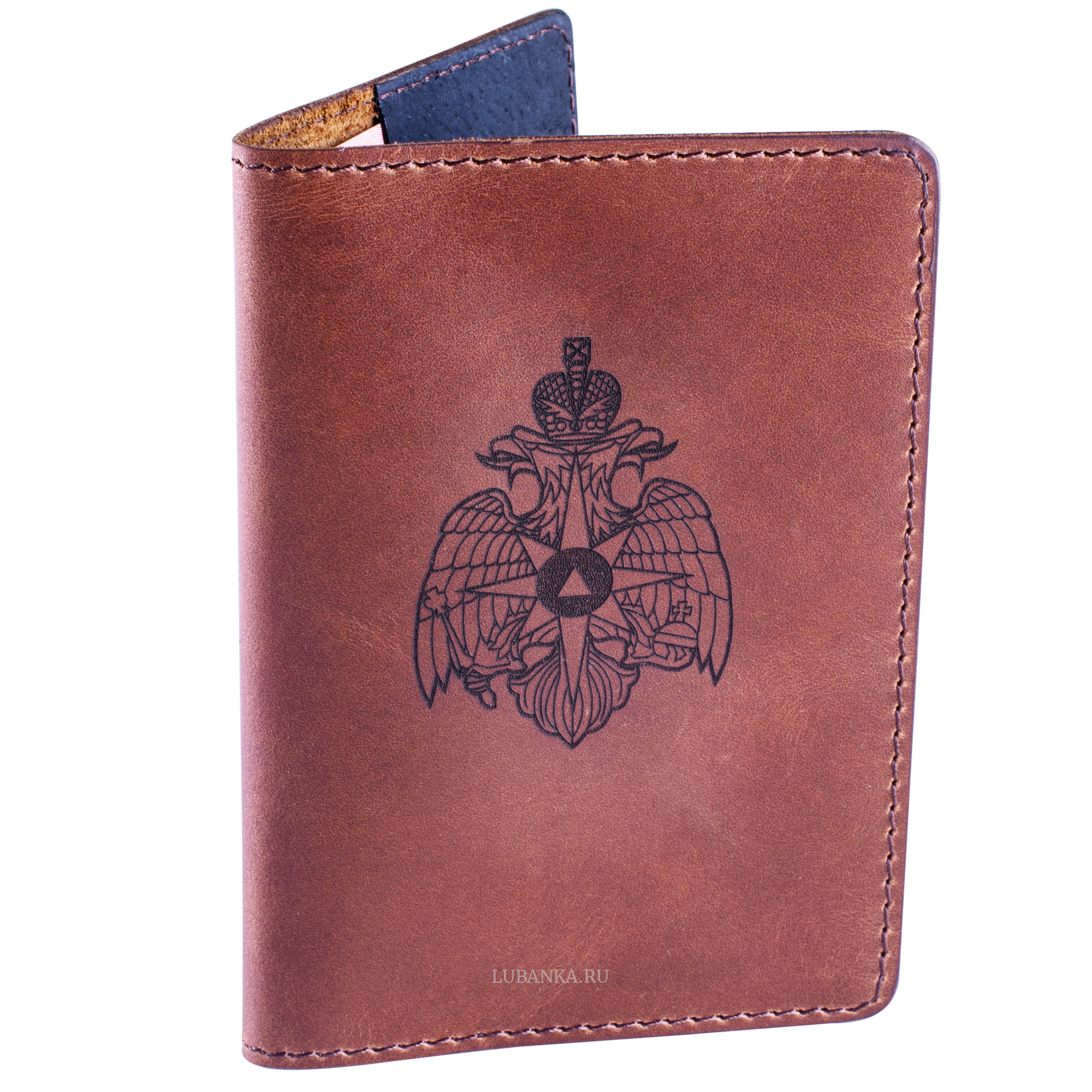 Обложка для паспорта МЧС коричневая